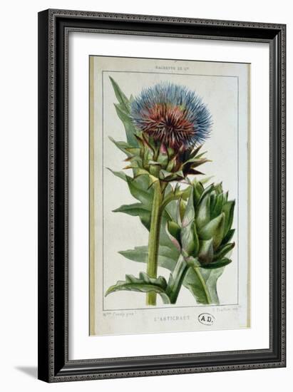 Artichoke, Botanical Plate-Marguerite Buret-Framed Premium Giclee Print