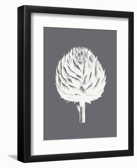 Artichoke (Gray & Ivory)-Botanical Series-Framed Art Print