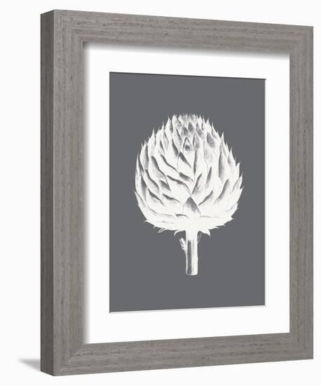 Artichoke (Gray & Ivory)-Botanical Series-Framed Art Print