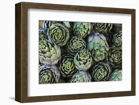 Artichokes at Place Marechal Foch Market, Ajaccio, Corsica, France-Walter Bibikow-Framed Photographic Print