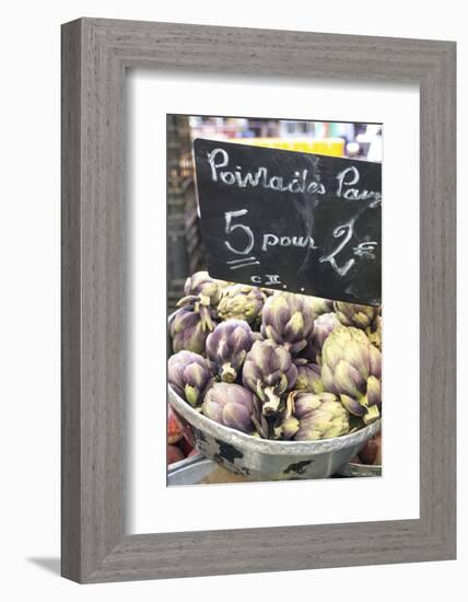 Artichokes in outdoor market, Nice, Cote d'Azur, France-Jim Engelbrecht-Framed Photographic Print