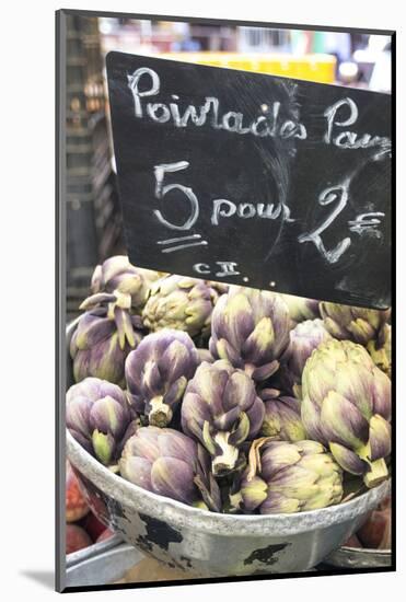 Artichokes in outdoor market, Nice, Cote d'Azur, France-Jim Engelbrecht-Mounted Photographic Print