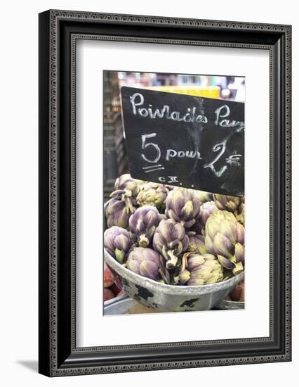 Artichokes in outdoor market, Nice, Cote d'Azur, France-Jim Engelbrecht-Framed Photographic Print