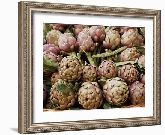 Artichokes in the Market, Venice, Veneto, Italy-Michael Busselle-Framed Photographic Print