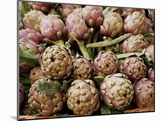 Artichokes in the Market, Venice, Veneto, Italy-Michael Busselle-Mounted Photographic Print