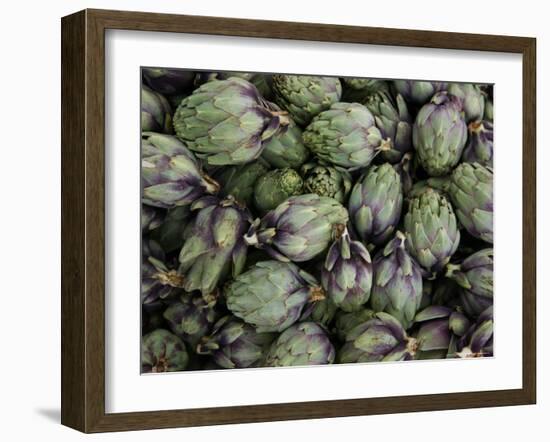 Artichokes, Produce Market, Ortygia Island, Syracuse, Sicily, Italy-Walter Bibikow-Framed Photographic Print