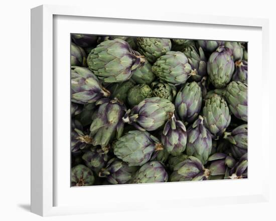 Artichokes, Produce Market, Ortygia Island, Syracuse, Sicily, Italy-Walter Bibikow-Framed Photographic Print