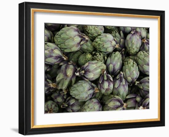 Artichokes, Produce Market, Ortygia Island, Syracuse, Sicily, Italy-Walter Bibikow-Framed Photographic Print