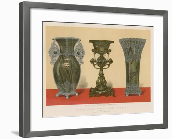 Artificial Chalcedony Vases by Salviati, Venice-null-Framed Giclee Print