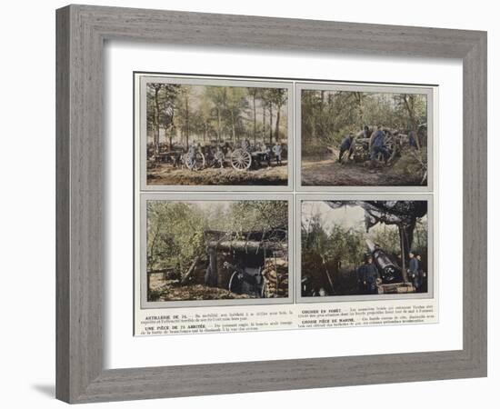 Artillerie De 75, Obusier En Foret, Une Piece De 75 Abritee, Grosse Piece De Marine-Jules Gervais-Courtellemont-Framed Photographic Print