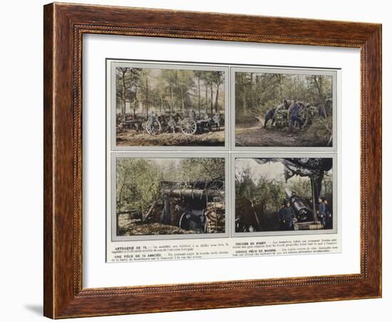 Artillerie De 75, Obusier En Foret, Une Piece De 75 Abritee, Grosse Piece De Marine-Jules Gervais-Courtellemont-Framed Photographic Print