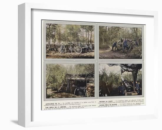 Artillerie De 75, Obusier En Foret, Une Piece De 75 Abritee, Grosse Piece De Marine-Jules Gervais-Courtellemont-Framed Photographic Print