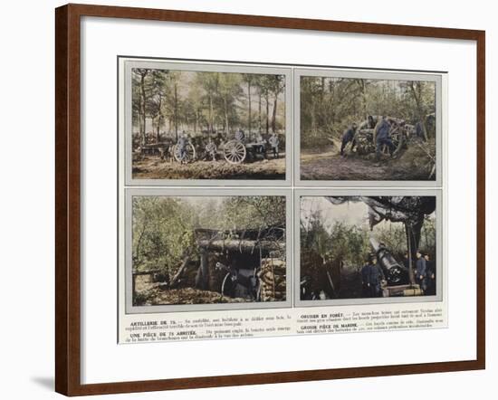 Artillerie De 75, Obusier En Foret, Une Piece De 75 Abritee, Grosse Piece De Marine-Jules Gervais-Courtellemont-Framed Photographic Print