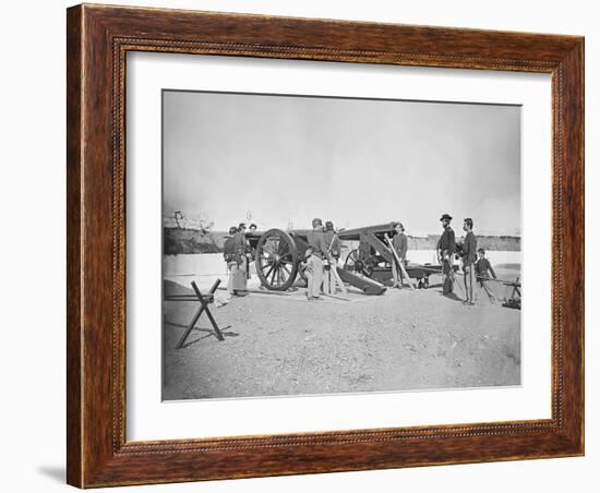 Artillery Drill in Fort During the American Civil War-Stocktrek Images-Framed Photographic Print