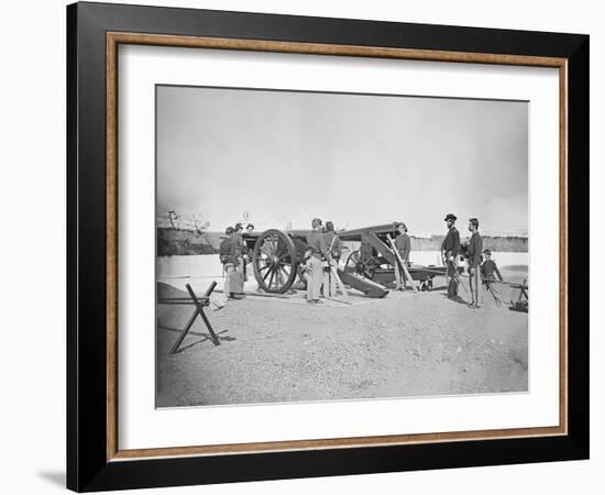 Artillery Drill in Fort During the American Civil War-Stocktrek Images-Framed Photographic Print