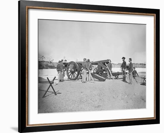 Artillery Drill in Fort During the American Civil War-Stocktrek Images-Framed Photographic Print
