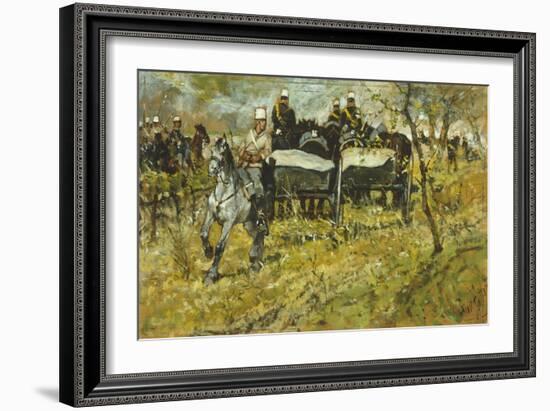 Artillery During Maneuvers-Giovanni Fattori-Framed Giclee Print