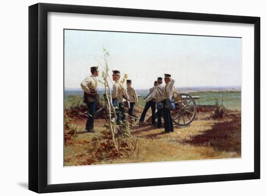 Artillery Emplacement, 1880-1885-Cesare Dell'acqua-Framed Giclee Print