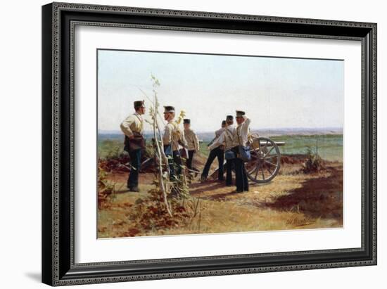 Artillery Emplacement, 1880-1885-Cesare Dell'acqua-Framed Giclee Print