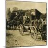 Artillery passing through Beauzée, northern France, c1914-c1918-Unknown-Mounted Photographic Print