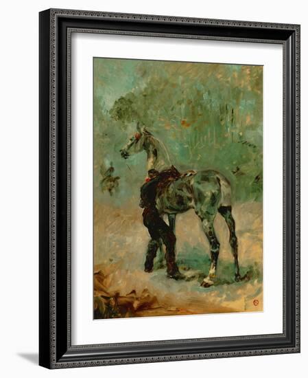 Artilleryman Saddling His Horse, 1878 or 1881-Henri de Toulouse-Lautrec-Framed Giclee Print