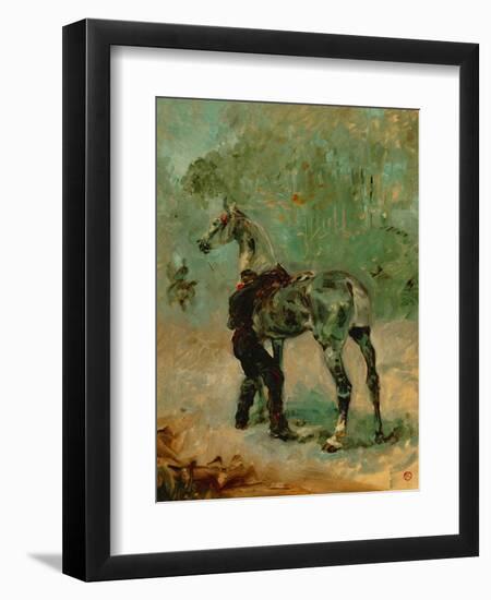 Artilleryman Saddling His Horse, 1878 or 1881-Henri de Toulouse-Lautrec-Framed Giclee Print