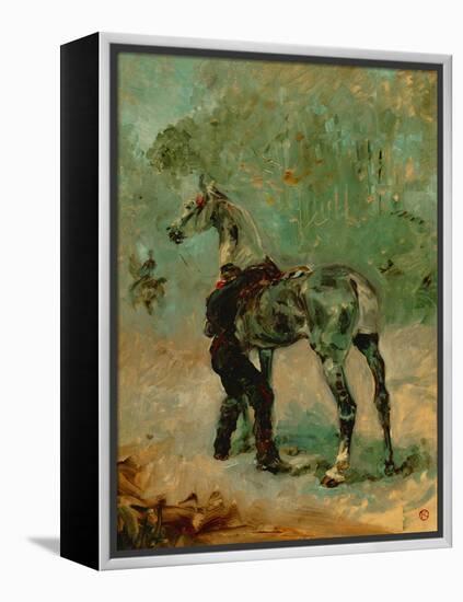 Artilleryman Saddling His Horse, 1878 or 1881-Henri de Toulouse-Lautrec-Framed Premier Image Canvas