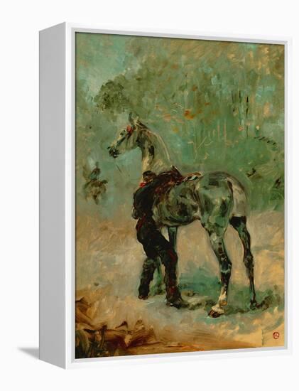 Artilleryman Saddling His Horse, 1878 or 1881-Henri de Toulouse-Lautrec-Framed Premier Image Canvas