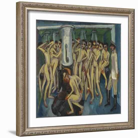 Artillerymen in the Shower, 1915 (Oil on Canvas)-Ernst Ludwig Kirchner-Framed Giclee Print