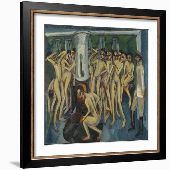 Artillerymen in the Shower, 1915 (Oil on Canvas)-Ernst Ludwig Kirchner-Framed Giclee Print