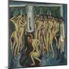 Artillerymen in the Shower, 1915 (Oil on Canvas)-Ernst Ludwig Kirchner-Mounted Giclee Print