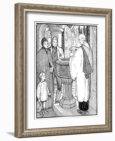 Artisan Family Having their Child Baptised-null-Framed Giclee Print