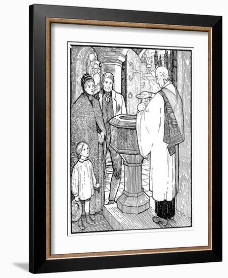 Artisan Family Having their Child Baptised-null-Framed Giclee Print