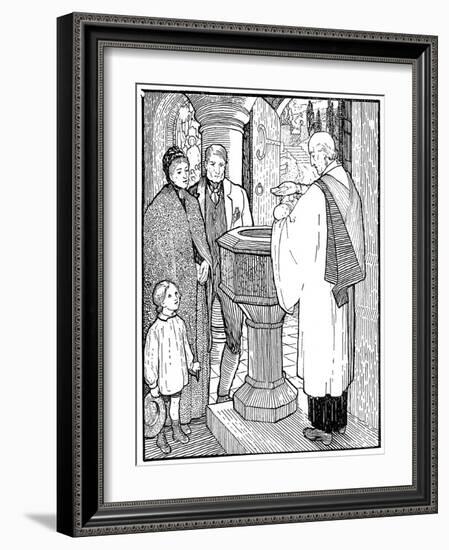 Artisan Family Having their Child Baptised-null-Framed Giclee Print