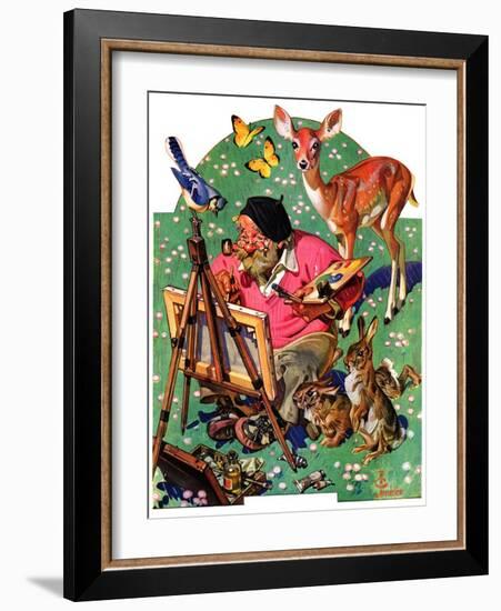 "Artist and Animals,"May 26, 1934-Joseph Christian Leyendecker-Framed Giclee Print