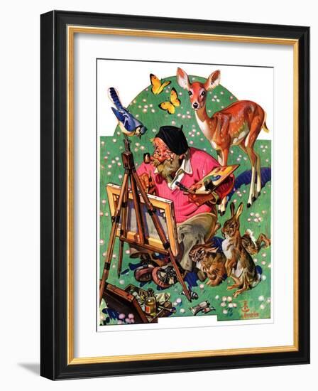 "Artist and Animals,"May 26, 1934-Joseph Christian Leyendecker-Framed Giclee Print