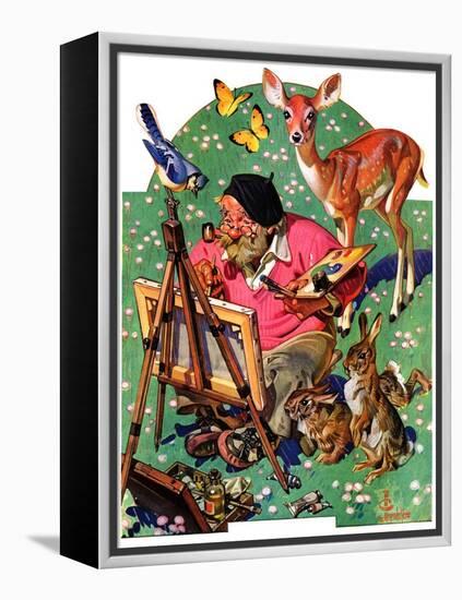 "Artist and Animals,"May 26, 1934-Joseph Christian Leyendecker-Framed Premier Image Canvas