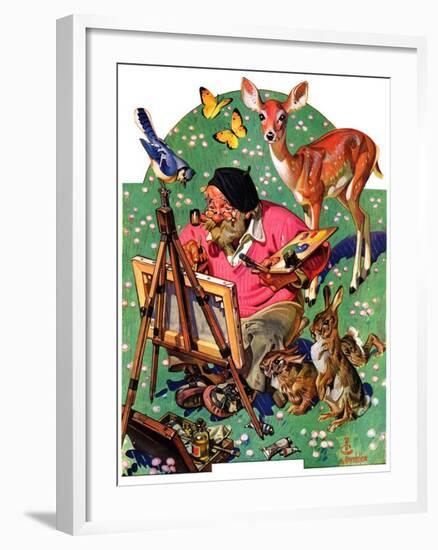 "Artist and Animals,"May 26, 1934-Joseph Christian Leyendecker-Framed Giclee Print