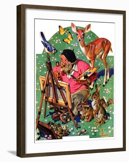 "Artist and Animals,"May 26, 1934-Joseph Christian Leyendecker-Framed Giclee Print