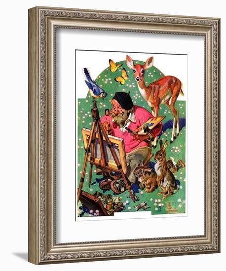 "Artist and Animals,"May 26, 1934-Joseph Christian Leyendecker-Framed Giclee Print
