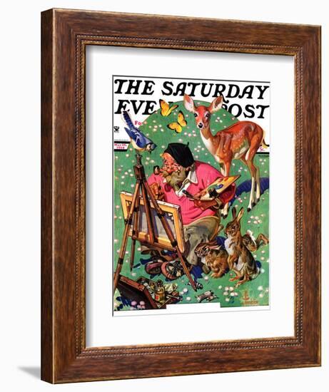 "Artist and Animals," Saturday Evening Post Cover, May 26, 1934-Joseph Christian Leyendecker-Framed Giclee Print