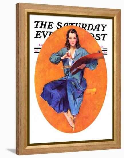 "Artist and Her Palette," Saturday Evening Post Cover, September 9, 1933-John LaGatta-Framed Premier Image Canvas