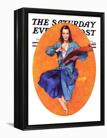 "Artist and Her Palette," Saturday Evening Post Cover, September 9, 1933-John LaGatta-Framed Premier Image Canvas