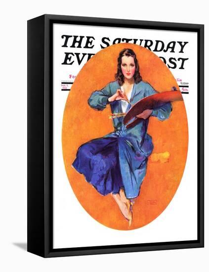 "Artist and Her Palette," Saturday Evening Post Cover, September 9, 1933-John LaGatta-Framed Premier Image Canvas