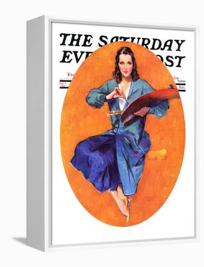 "Artist and Her Palette," Saturday Evening Post Cover, September 9, 1933-John LaGatta-Framed Premier Image Canvas