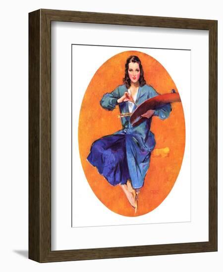 "Artist and Her Palette,"September 9, 1933-John LaGatta-Framed Giclee Print