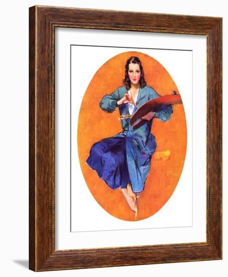 "Artist and Her Palette,"September 9, 1933-John LaGatta-Framed Giclee Print