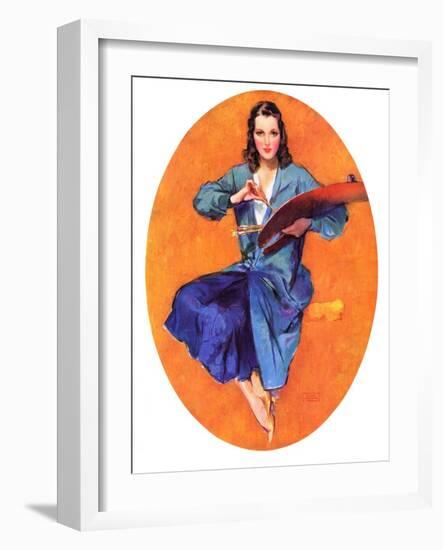 "Artist and Her Palette,"September 9, 1933-John LaGatta-Framed Giclee Print