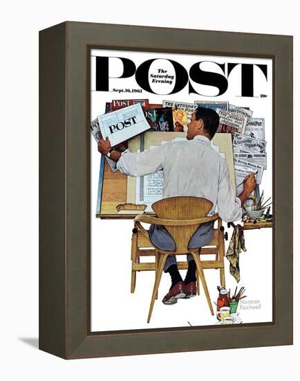 "Artist at Work" Saturday Evening Post Cover, September 16,1961-Norman Rockwell-Framed Premier Image Canvas