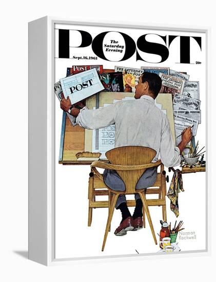 "Artist at Work" Saturday Evening Post Cover, September 16,1961-Norman Rockwell-Framed Premier Image Canvas